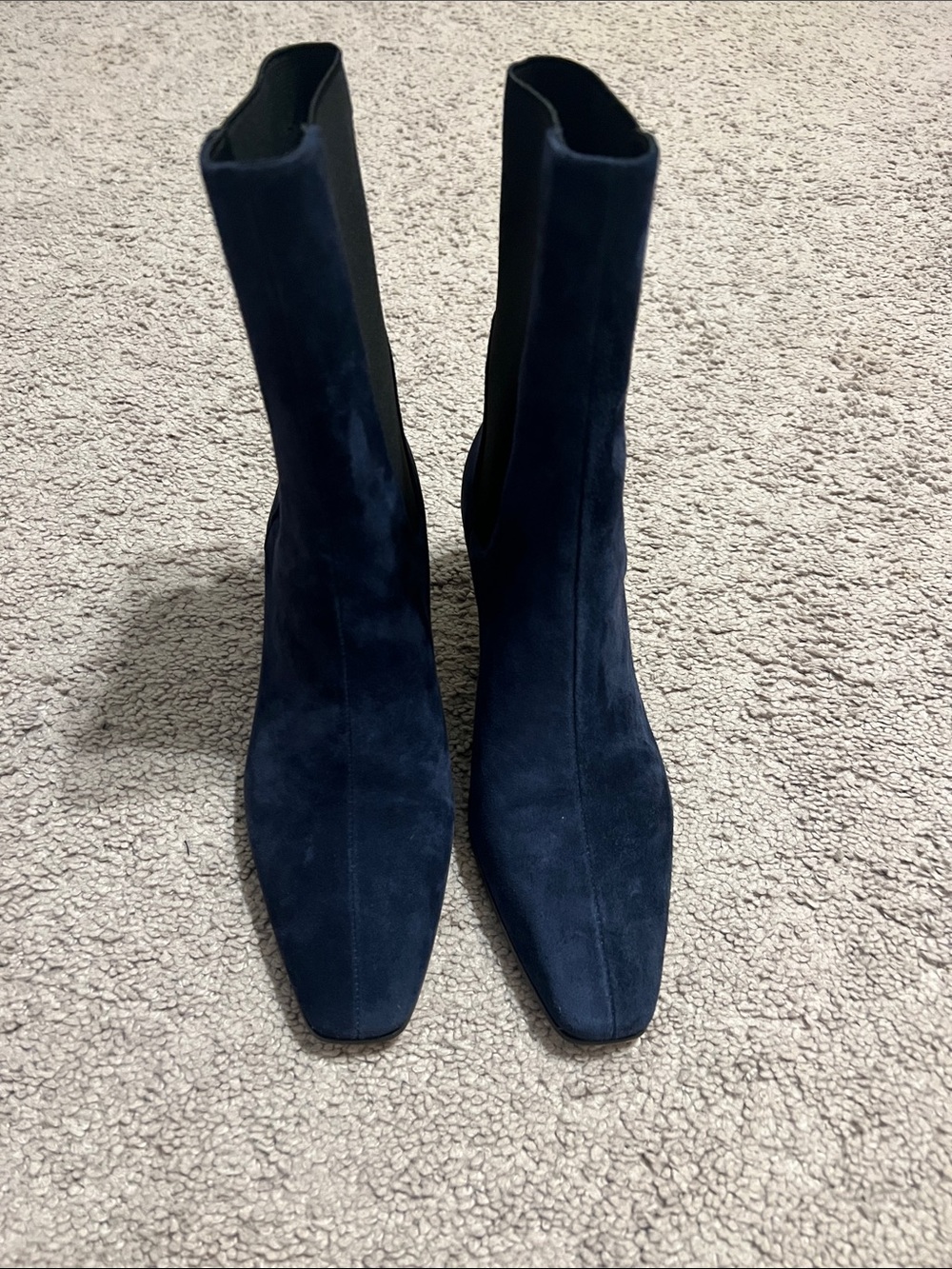 Steve Madden Navy Suede Sock Ankle Booties